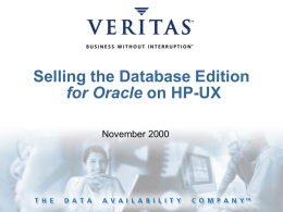 Selling the Database Edition for Oracle on HP