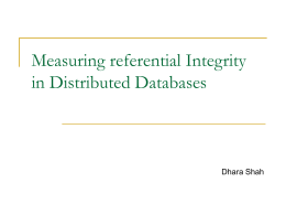 Measuring referential Integrity in Distributed Databases