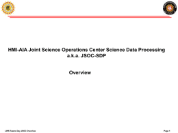 JSOC Pipeline Processing System Components