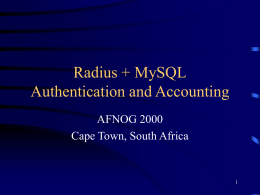 Radius + MySQL Authentification and Accounting