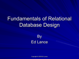 Fundamentals of Relational Database Design