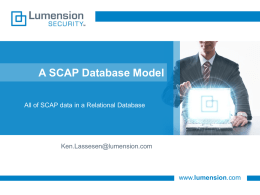 A SCAP Database Model