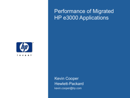 Performance of Migrated HP e3000 Applications