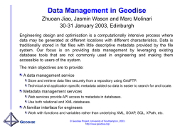 Data Management in Geodise