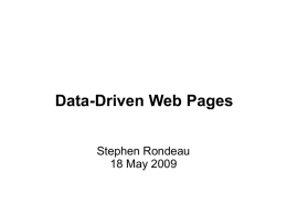 Data-Driven Web Pages - University of Washington