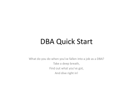 DBA Quickstart