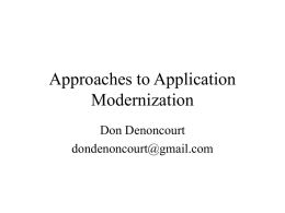 Approaches to Application Modernization