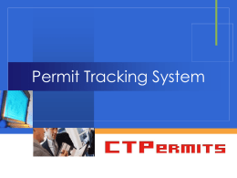 CTPermits - Permit Tracking System