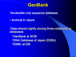 Searching GenBank - Institute of Microbial Technology
