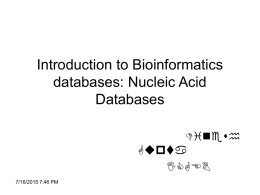 Databases in bioinformatics