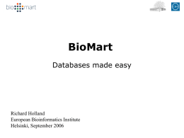 BioMart - Csc - Tieteen Tietotekniikan Keskus Oy