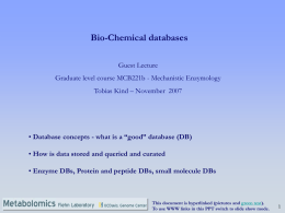 Bio-Chemical databases - Metabolomics Fiehn Lab