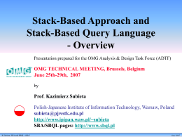 SBA (Stack-Based Approach) and SBQL (Stack