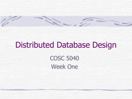 Distributed Database Design