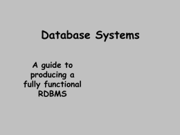 Databases - Analysis
