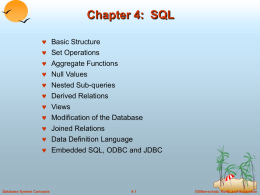 Chapter 4: SQL - Vrije Universiteit Brussel