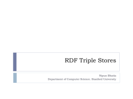 RDF Store – Evaluations and Issues