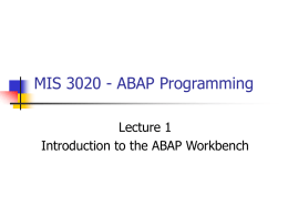 ITB255 - ABAP/4 Programming