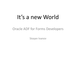 Oracle ADF for Forms Developers