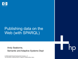 Publishing data on the Web (with SPARQL)