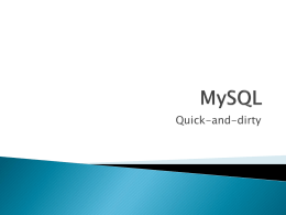 MySQL - Myweb @ CW Post