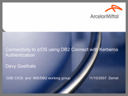 Connectivity to z/OS using DB2 Connect with Kerberos