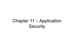 Chapter 11 – Application Security