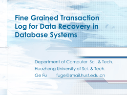 Fine Grained Transaction Log for Data Recovery in Database