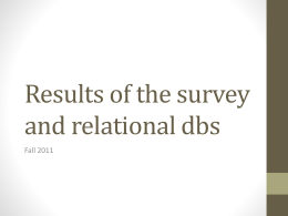 Results of the survey and relational dbs