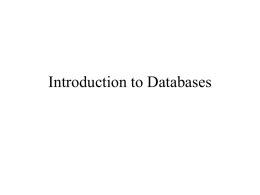Intoduction to Databases