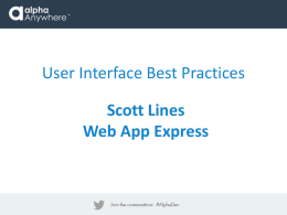 User Interface Best Practices