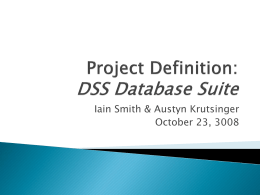 Project Definition: DSS Database Suite