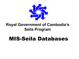 Royal Government of Cambodia’s Seila Program