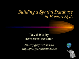 Building a Spatial Database in PostgreSQL