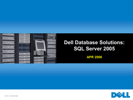 Dell Database Solutions: SQL Server 2005