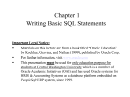 1 Writing Basic SQL Statements