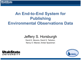 HYDROLOGIC INFORMATION SYSTEMS: ADVANCING