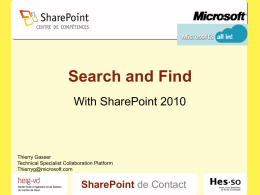 Microsoft SharePoint tour d’horizon