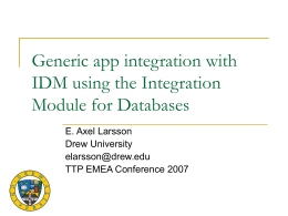 Generic app integration with IDM using the Integration