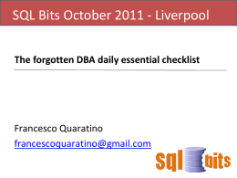 SQL Bits October 2011