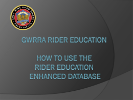 Rider Education Program