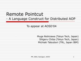 Remote Pointcut - A Language Construct for Distributed AOP