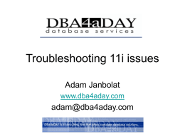 Troubleshooting 11i issues