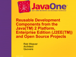 Reusable Development Components from the Java(TM) 2