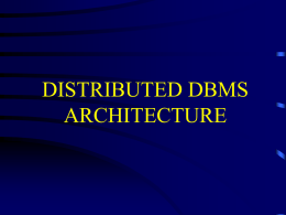 DISTRIBUTED DBMS ARCHITECTURE