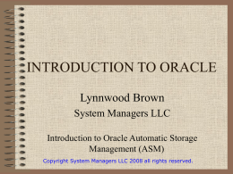 INTRODUCTION TO CLARIFY/ORACLE FOR UNIX