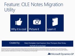 OLE Notes Migration Utility - Microsoft Dynamics, CRM, GP