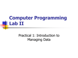 Computer Programming Lab II - The Institute of Finance