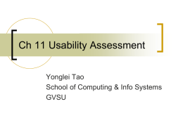 Lecture 5: Usability Testing