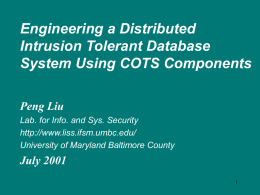 Engineering a Distributed Intrusion Tolerant Database